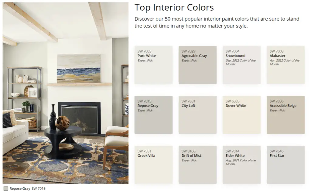 Top Paint Colors Sherwin Williams