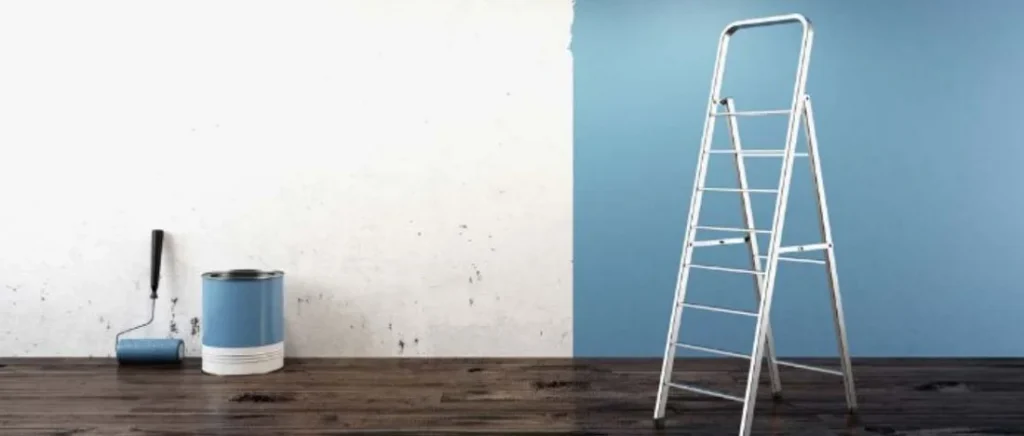 paint bucket and ladder