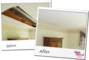 Ceiling Water Damage Repair Before and After