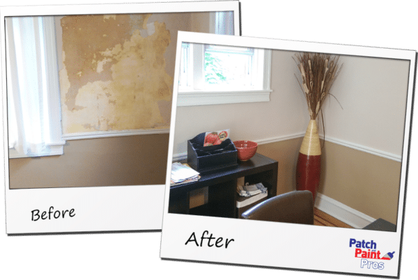 water damage before and after