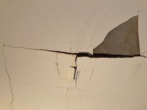 Dangerous Cracked Ceiling - Plaster Repair Needed