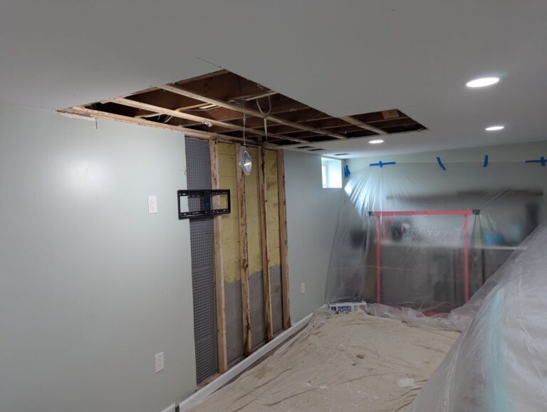 Water Damage Ceiling Repair - Basement in Blue Bell