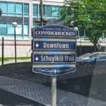 Local Conshohocken Trail Sign near the river
