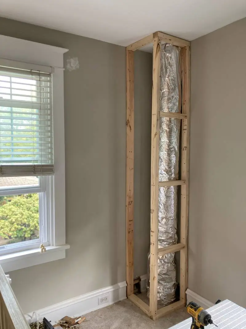 HVAC Soffit Framing before Drywall Install